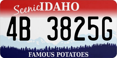 ID license plate 4B3825G