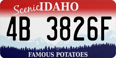 ID license plate 4B3826F