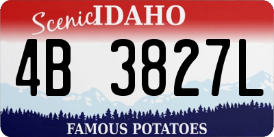 ID license plate 4B3827L