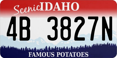 ID license plate 4B3827N