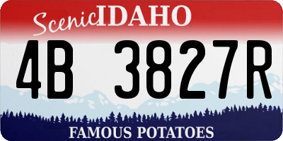 ID license plate 4B3827R