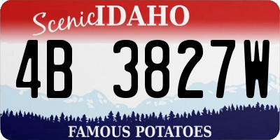 ID license plate 4B3827W