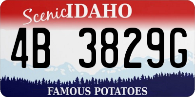 ID license plate 4B3829G