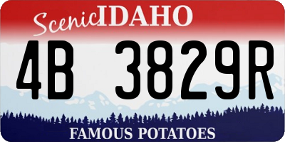 ID license plate 4B3829R