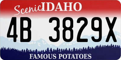 ID license plate 4B3829X