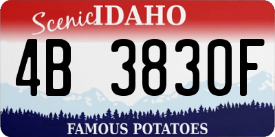 ID license plate 4B3830F