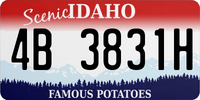 ID license plate 4B3831H