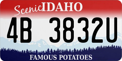 ID license plate 4B3832U