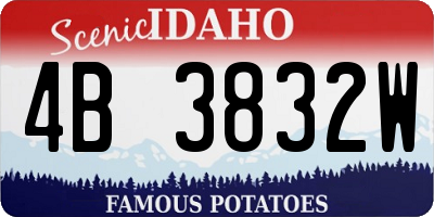 ID license plate 4B3832W