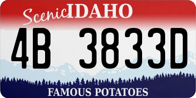 ID license plate 4B3833D