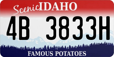 ID license plate 4B3833H