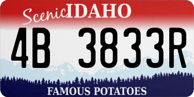 ID license plate 4B3833R
