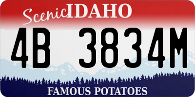 ID license plate 4B3834M