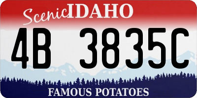 ID license plate 4B3835C