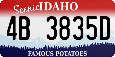 ID license plate 4B3835D