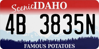 ID license plate 4B3835N