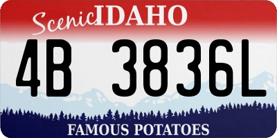 ID license plate 4B3836L