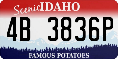 ID license plate 4B3836P