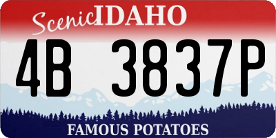 ID license plate 4B3837P