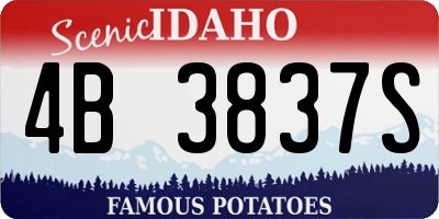ID license plate 4B3837S