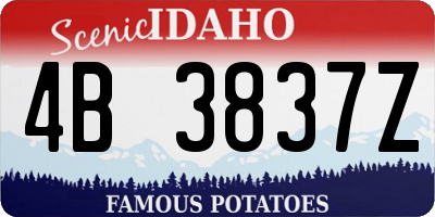 ID license plate 4B3837Z