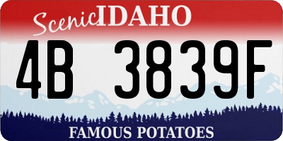 ID license plate 4B3839F