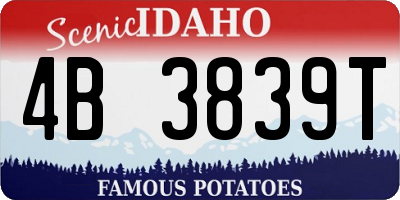 ID license plate 4B3839T