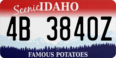 ID license plate 4B3840Z