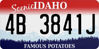 ID license plate 4B3841J