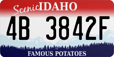 ID license plate 4B3842F