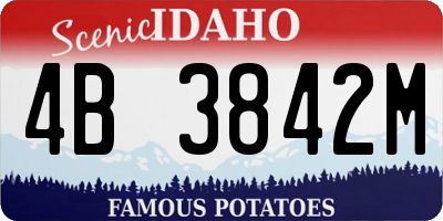 ID license plate 4B3842M