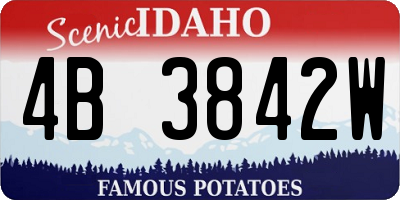 ID license plate 4B3842W