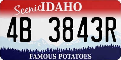 ID license plate 4B3843R
