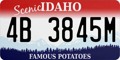 ID license plate 4B3845M