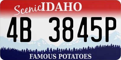 ID license plate 4B3845P