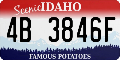 ID license plate 4B3846F