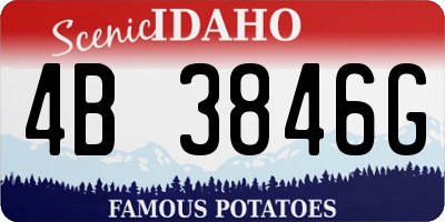 ID license plate 4B3846G