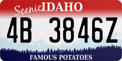 ID license plate 4B3846Z