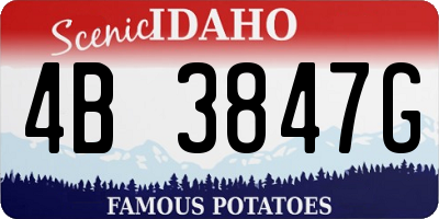 ID license plate 4B3847G