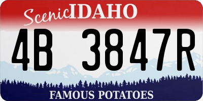 ID license plate 4B3847R