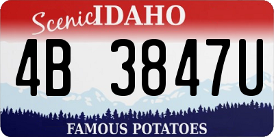 ID license plate 4B3847U