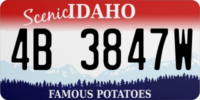 ID license plate 4B3847W