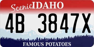ID license plate 4B3847X