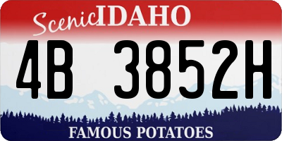 ID license plate 4B3852H