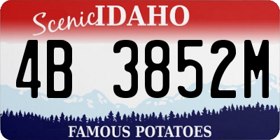 ID license plate 4B3852M