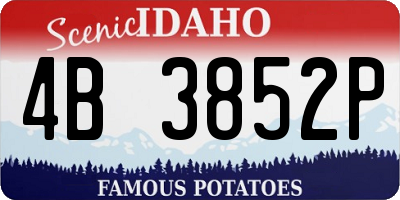 ID license plate 4B3852P