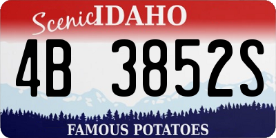 ID license plate 4B3852S