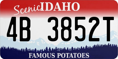 ID license plate 4B3852T