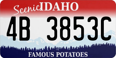 ID license plate 4B3853C