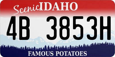 ID license plate 4B3853H